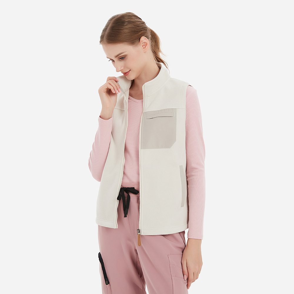 Chaleco de forro polar de mujer, vista frontal alternativa