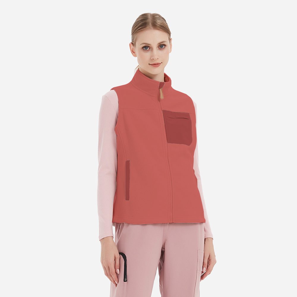 Gilet polaire femme en rouge